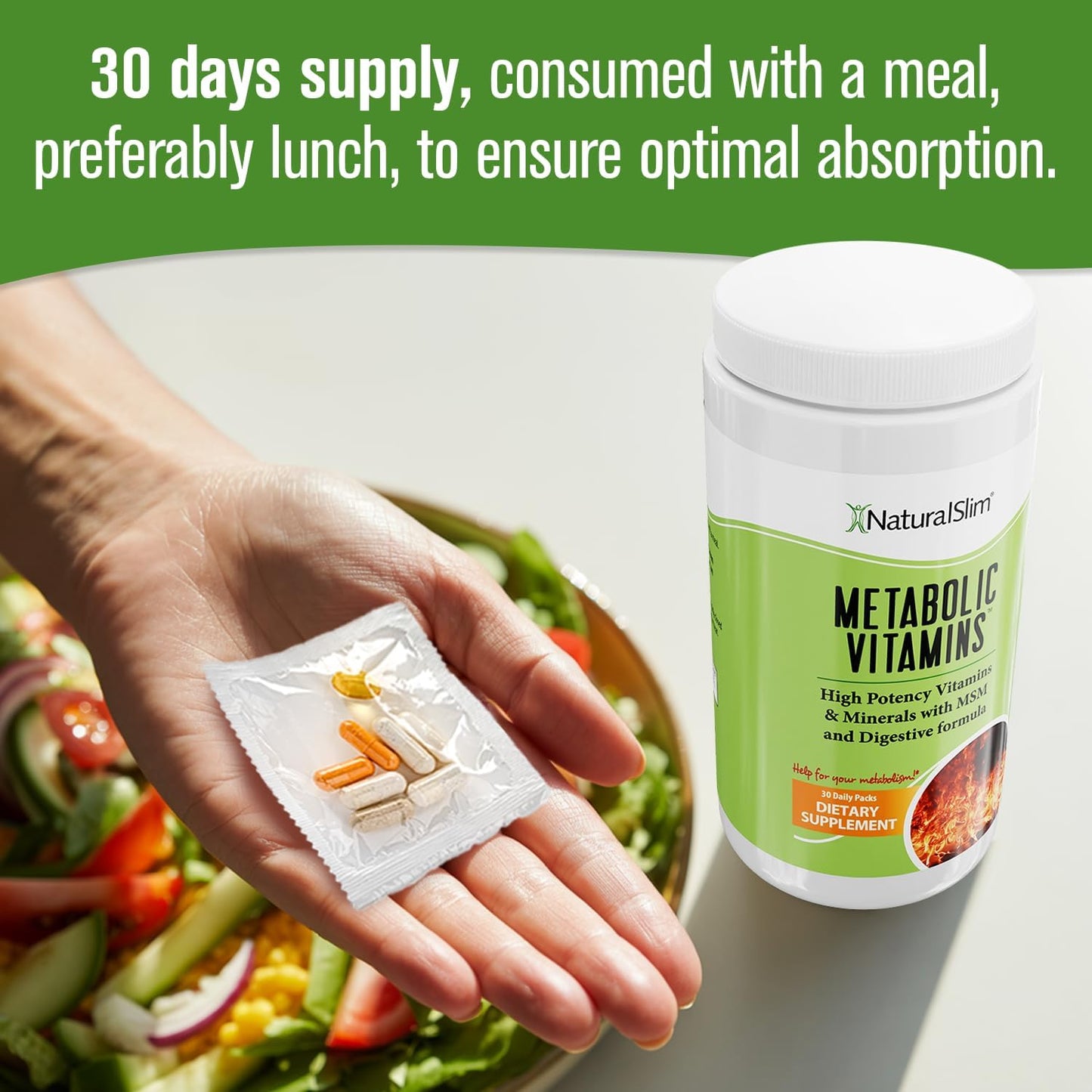 NaturalSlim Metabolic Vitamins® | Powerful Vitamins | Multivitamins and Minerals, B-Complex with Niacin (B3)